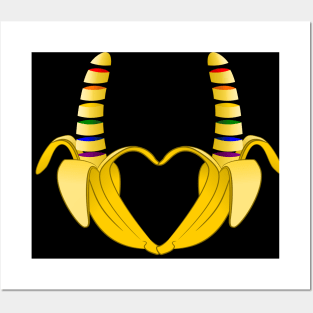 Gay Pride Bananas Heart Posters and Art